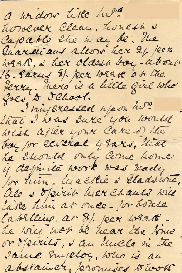Large size image of Case 5929 10. Letter from Miss W.  16 December 1904
 page 2