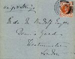 Image of Case 5959 8. Card confirming F's arrival in Hereford  23 May 1897
 page 1