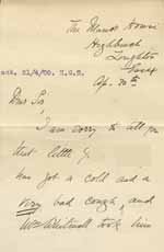 Image of Case 6001 3. Letter from Revd Macy reporting that J. has consumption [tuberculosis]  20 April 1900
 page 1