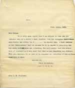Image of Case 6001 5. Copy letter to Miss Frances Williams about J's condition  21 April 1900
 page 1