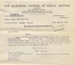 Image of Case 6024 15. Letter from the National Council of Social Service asking how much A. could pay towards her keep  15 August 1941
 page 1
