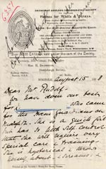 Image of Case 6351 8. Letter from Mrs Brandreth, Sec. of Rose Cottage Home For Girls to Edward Rudolf 15 August 1898
 page 1