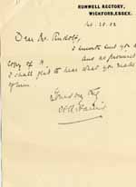 Image of Case 8645 11. Letter from Revd Harris to Revd Edward Rudolf enclosing H's answers  28 February 1902
 page 1