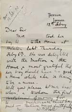 Image of Case 8723 10. Letter from Miss Foster following W's arrival at the the Helston Home  12 February 1902
 page 1