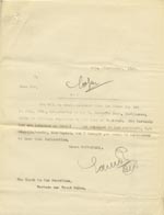 Image of Case 9146 12. Copy letter to the Burton-upon-Trent Union about T's employment  9 September 1908
 page 1