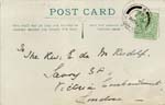 Image of Case 9315 24. Card confirming M's arrival at the St Barnabas Home  1 May 1905
 page 1