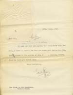 Image of Case 9316 34. Copy letter to the Worksop Union about M's discharge  27 March 1908
 page 1