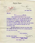 Image of Case 9498 14. Letter from the Devizes Union agreeing to continue maintenance payments for A.  24 August 1907
 page 1