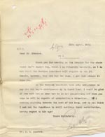 Image of Case 9498 23. Copy letter from the Revd Edward Rudolf to the Islington Home discussing the possibility of asking the Devizes Guardians to continue contributing to A's maintenance  25 April 1910
 page 1