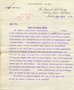 Image of Case 9498 48. Letter from the Surgical Aid Society setting out their conditions  24 March 1911
 page 1