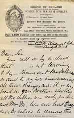 Image of Case 9627 24. Letter from Mrs Graham to Revd Edward Rudolf complaining about Mary Mortimer's delay in removing J.  13 August 1903
 page 1