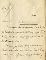 Image of Case 9635 7. Letter from Revd J. about T. settling in at the Pelsall Home  7 June 1903
 page 1