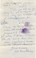 Image of Case 9838 2. Letter from Mrs Nunn-Rivers, the Honorary Secretary of the Bristol Home mentioning maintenance payments for M.  7 November 1911
 page 2