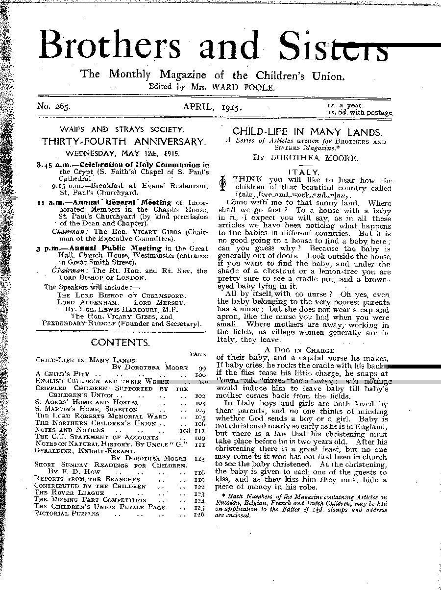 Brothers and Sisters April 1915 - page 1