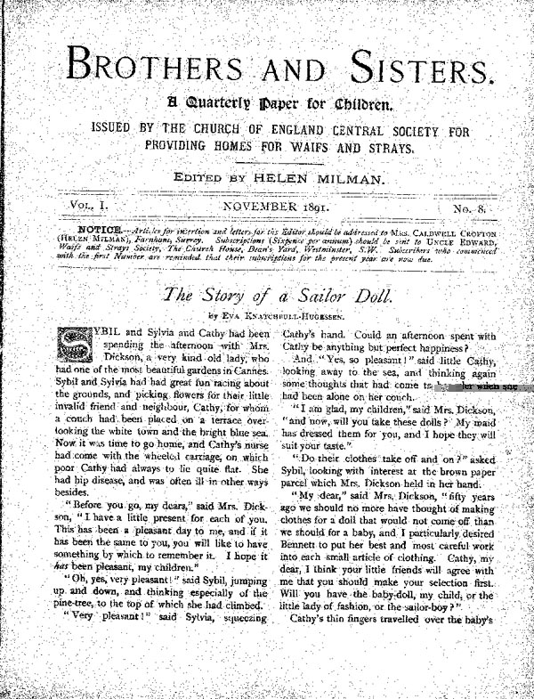 Brothers and Sisters November 1891 - page 1