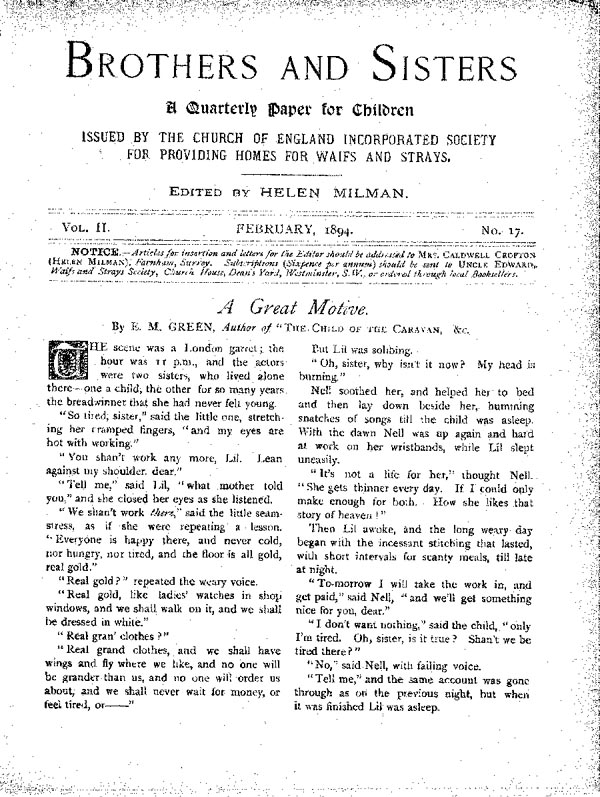 Brothers and Sisters February 1894 - page 1