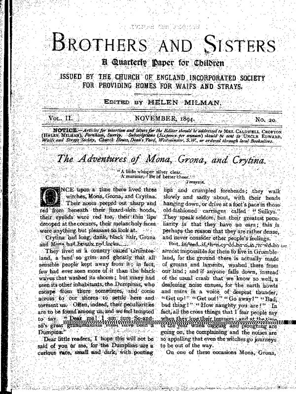 Brothers and Sisters November 1894 - page 1