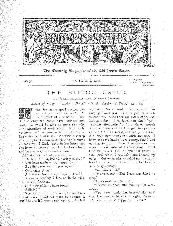 Brothers and Sisters October 1900 - page 1