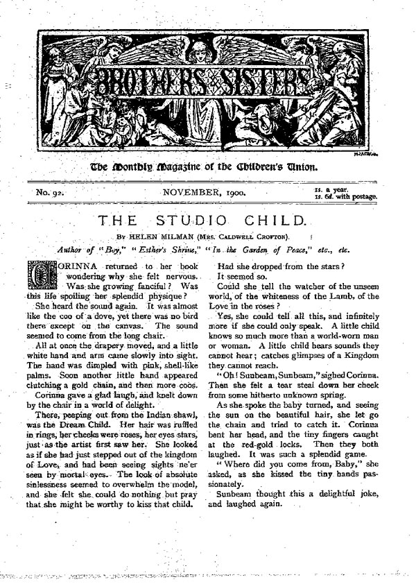 Brothers and Sisters November 1900 - page 1