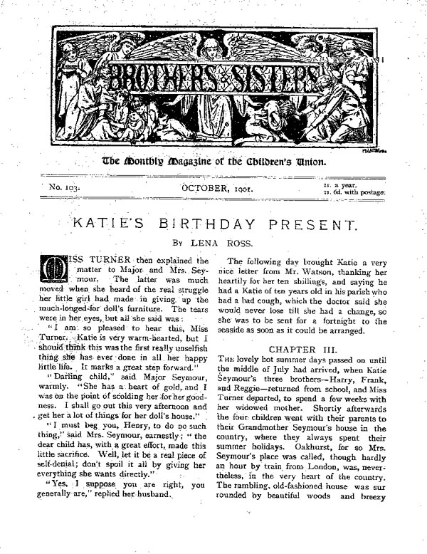 Brothers and Sisters October 1901 - page 1