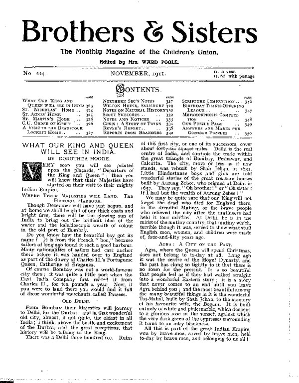 Brothers and Sisters November 1911 - page 1