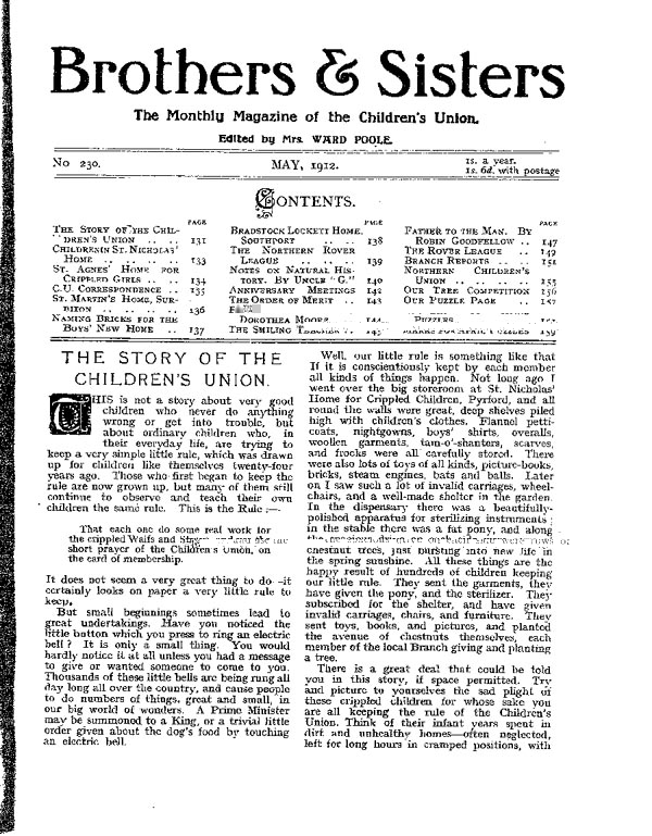 Brothers and Sisters May 1912 - page 1