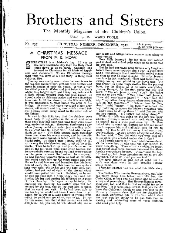 Brothers and Sisters December 1912 - page 1