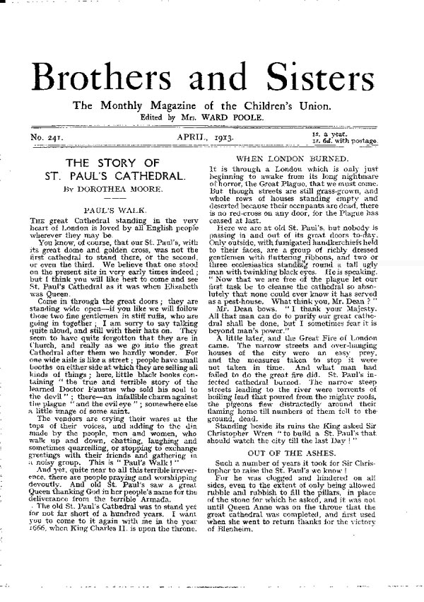 Brothers and Sisters April 1913 - page 1