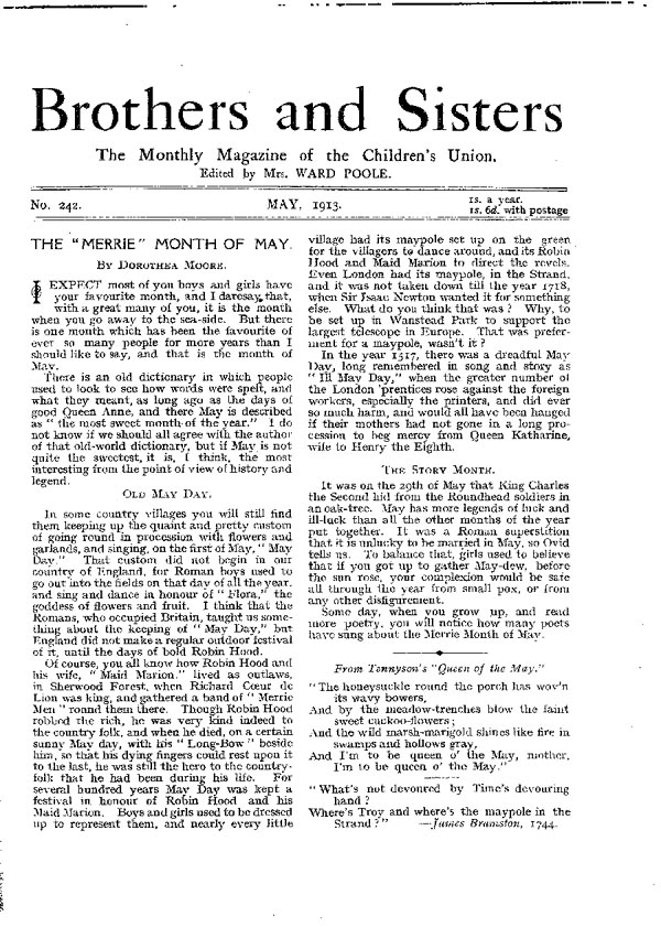 Brothers and Sisters May 1913 - page 1