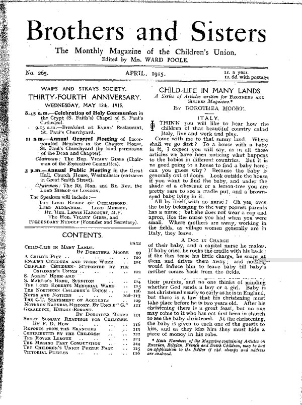 Brothers and Sisters April 1915 - page 1