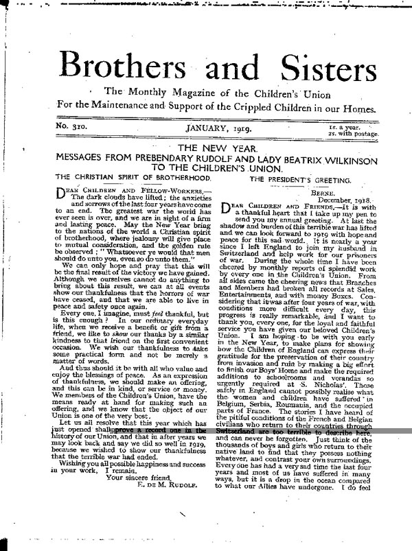 Brothers and Sisters January 1919 - page 1
