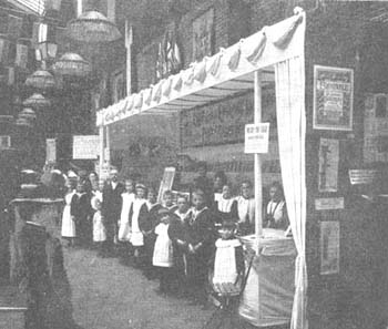 The Society would sell home-made goods at Church events throughout the country. This stall at the annual Church Congress in Brighton, sold hosiery made by the girls from St Chad's. As well as generating some welcome funds for children's homes, these events also brought the Society's work to the attention of the wider public.