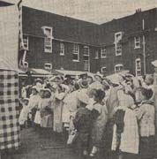 Many travelling shows, like Punch and Judy, visited the Homes to entertain the children, usually in the summer.