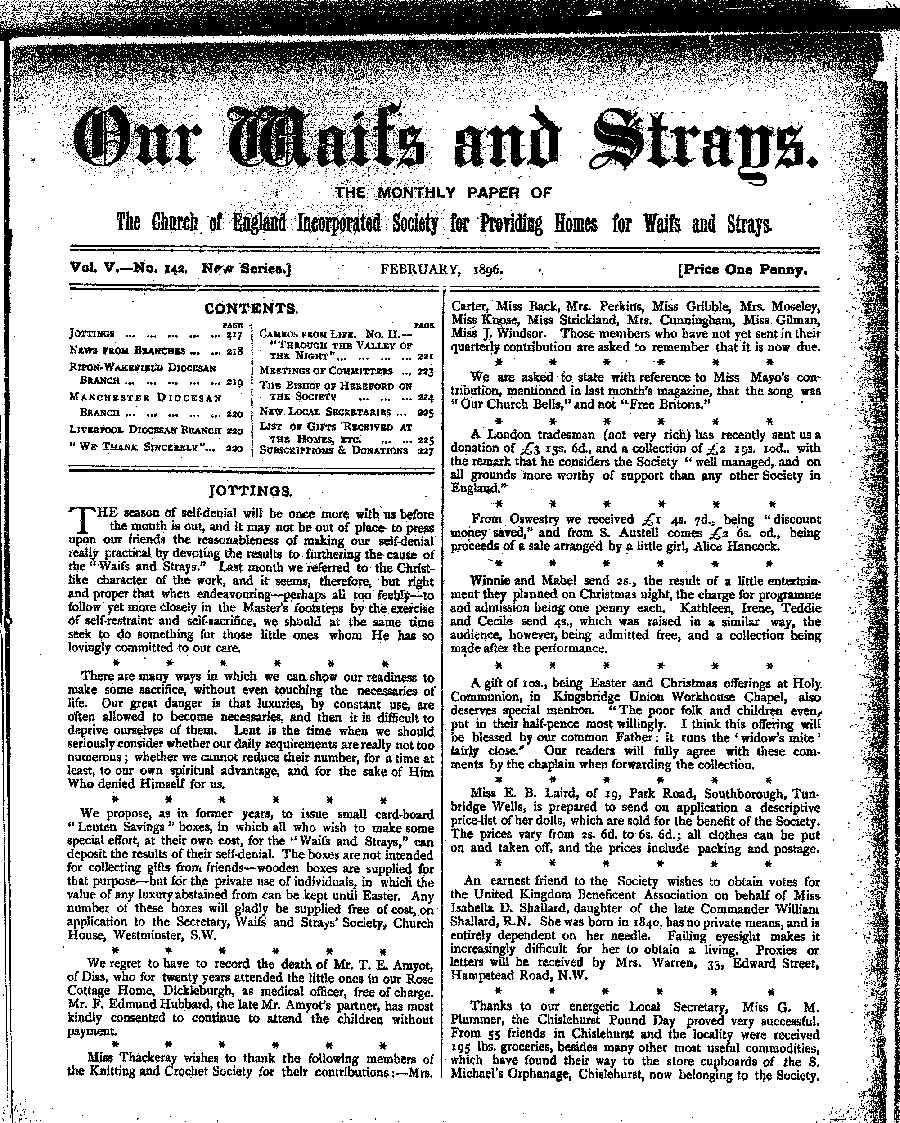 Our Waifs and Strays February 1896 - page 17