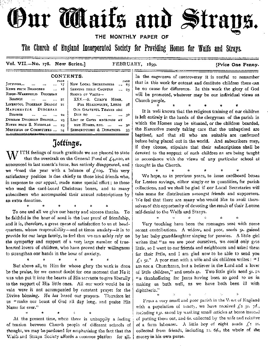 Our Waifs and Strays February 1899 - page 21