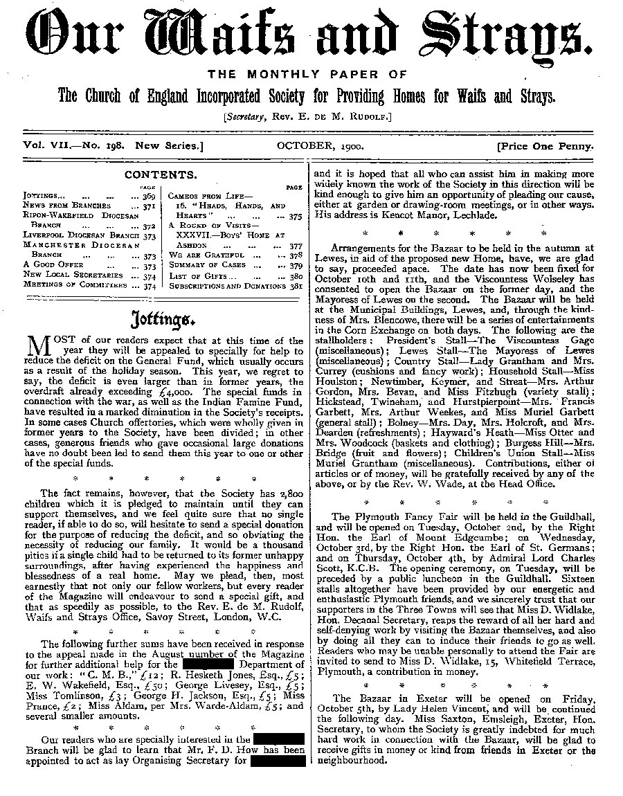 Our Waifs and Strays October 1900 - page 175