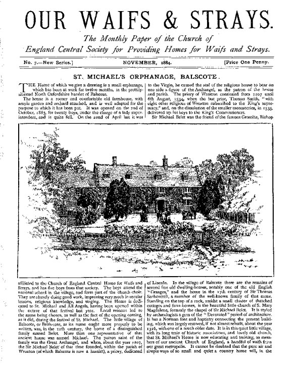 Our Waifs and Strays November 1884 - page 1