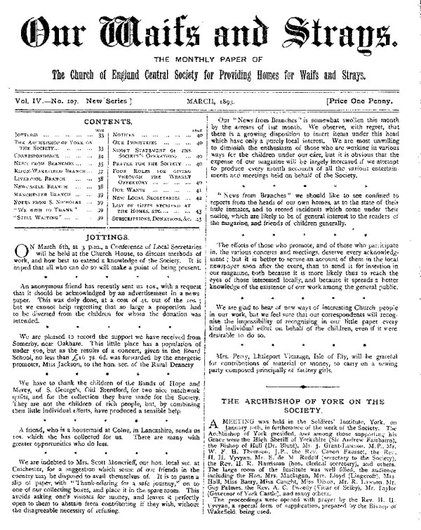 Our Waifs and Strays March 1893 - page 32