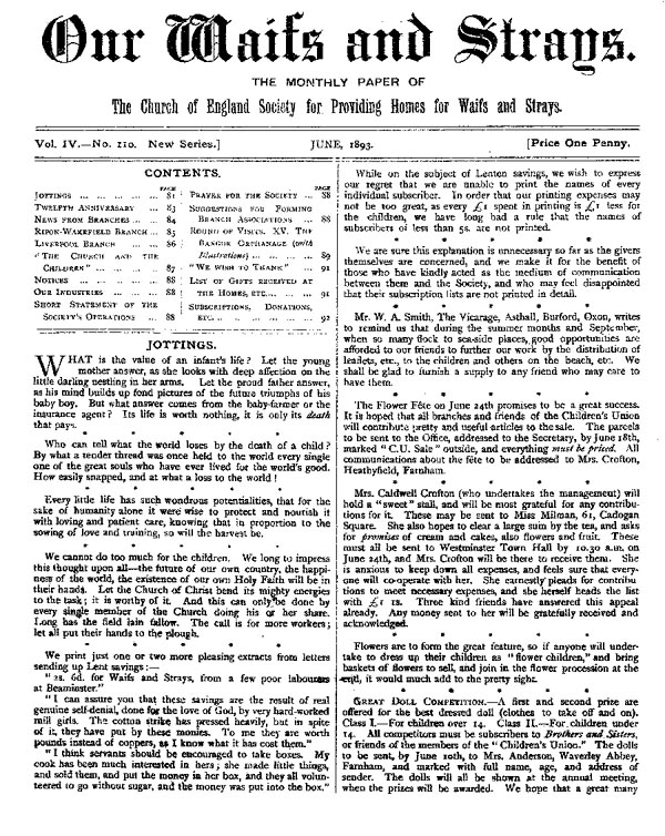 Our Waifs and Strays June 1893 - page 80