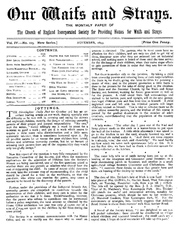 Our Waifs and Strays November 1893 - page 159