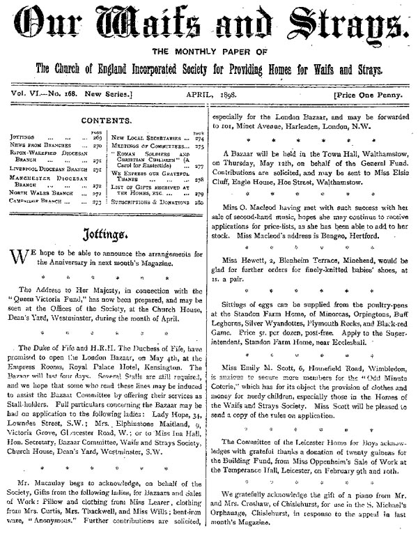 Our Waifs and Strays April 1898 - page 61