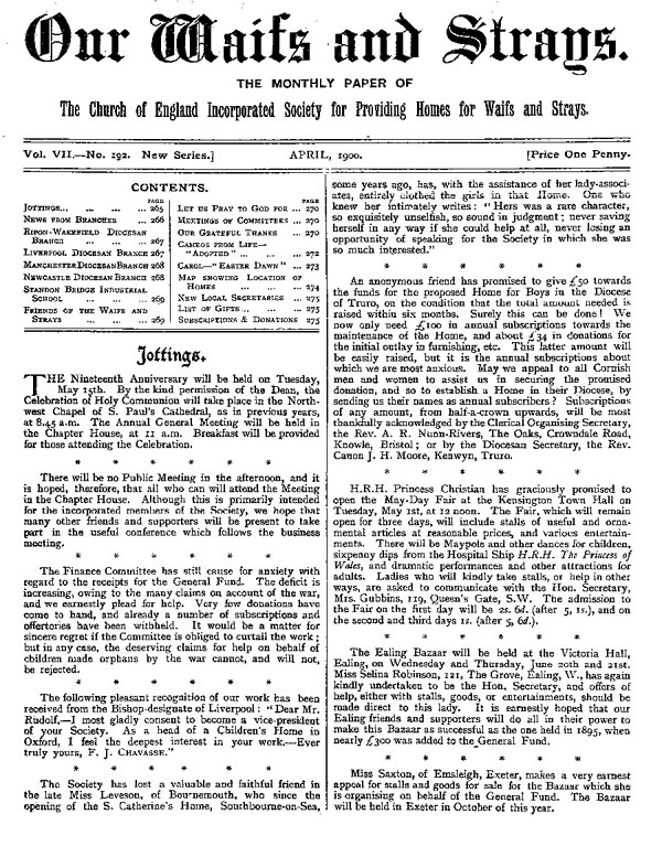 Our Waifs and Strays April 1900 - page 63