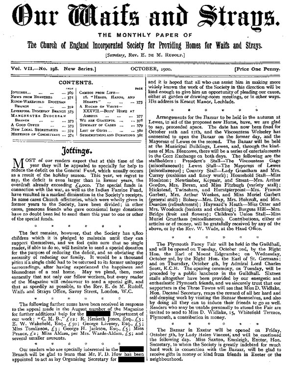 Our Waifs and Strays October 1900 - page 175