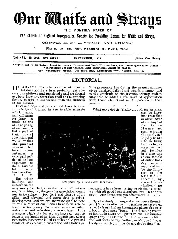 Our Waifs and Strays September 1917 - page 121