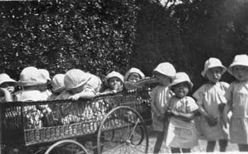A big omnibus pram made travelling a lot easier for Matron. 
