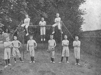 Gymnastics was taught at most boys' homes and special displays were performed to entertain guests at fêtes and bazaars. This was not a peculiarity of children's homes, as gymnastics formed an important part of most children's education in Britain up to at least the 1960s.