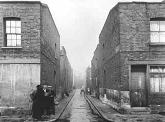 The East End was the poorest area of London, and many of its buildings were categorised as 'dangerous to the public health.'