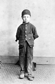 Coastal towns like Bristol were a 'melting pot' of different immigrant communities and cultures. This young boy looks as though he is wearing the clothing of the working-class Chinese.
