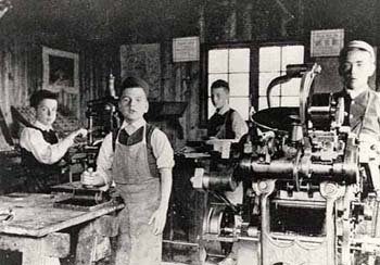 The boys of Sunnyside Home For Boys were trained to use a printing press. They undertook commercial work, and even printed some of the Society's own documents.