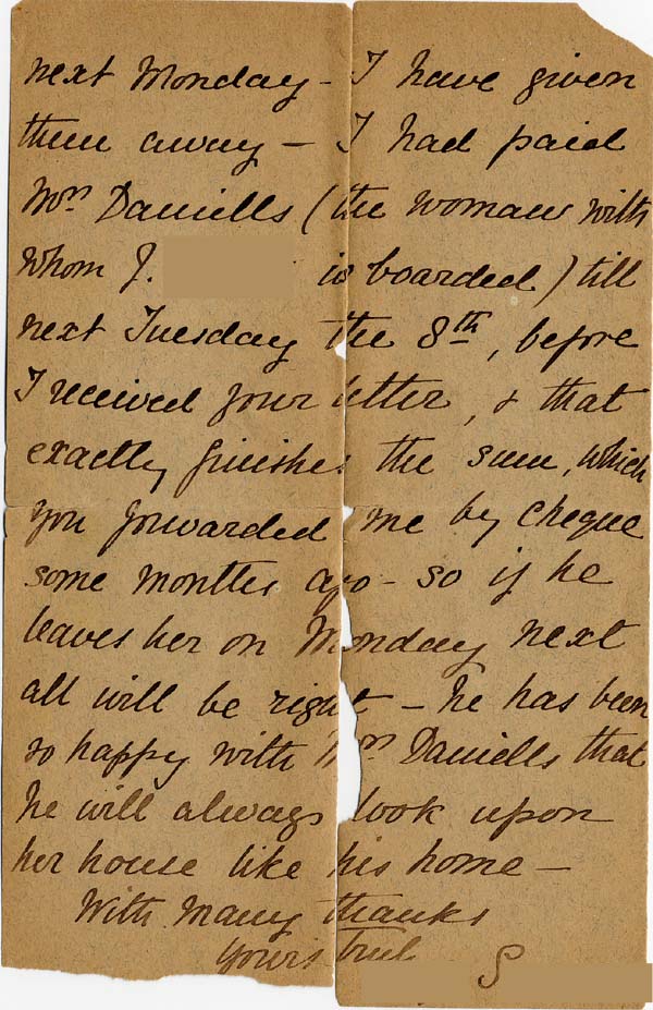 Large size image of Case 2 6. Letter from Miss S.  1 May 1883
 page 4